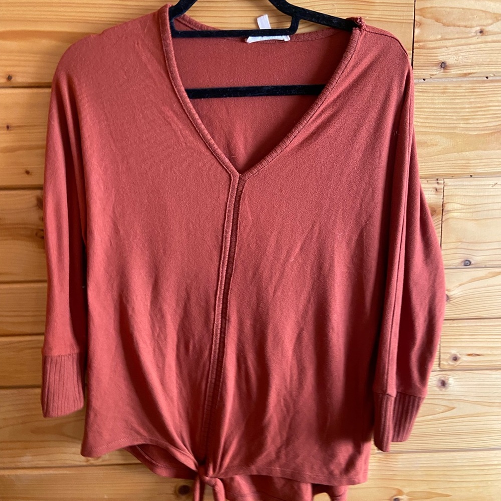 Comp Vintage burnt orange half sleeve dress shirt